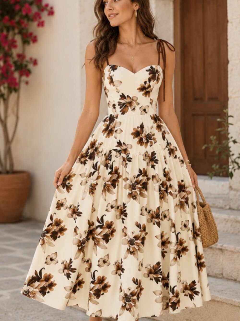 VeronaChic - Autumn Bloom Floral Midi Dress